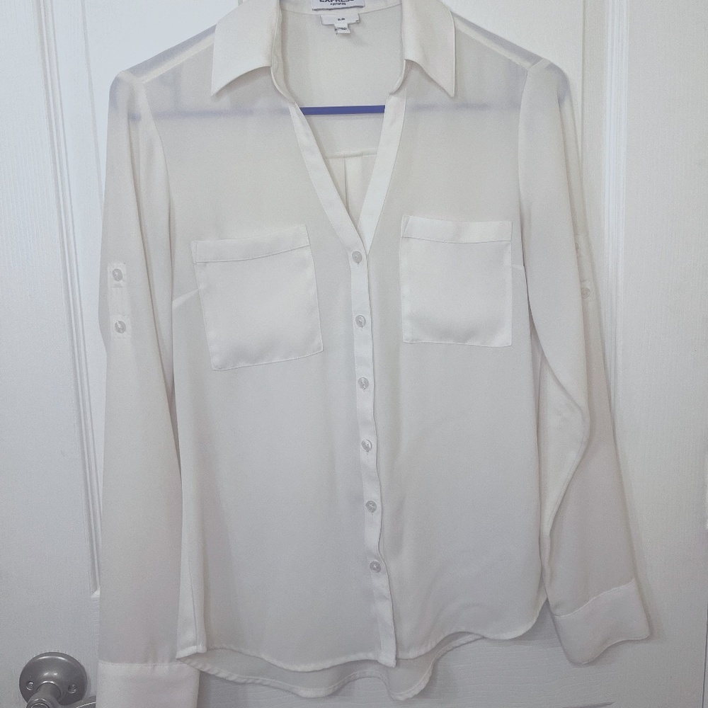 Express XS White Portofino Button Down